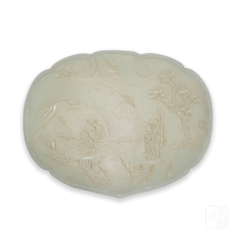 二十世紀 剔紅嬰戲圖筆筒配玉蓋 | A CINNABAR LACQUER BRUSHPOT AND A JADE COVER - 图3